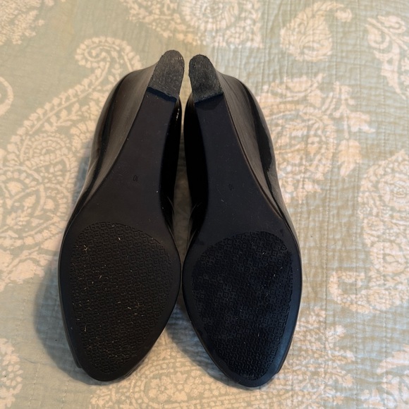 Tory Burch Navy Patent Peep-Toe Heels main image 0